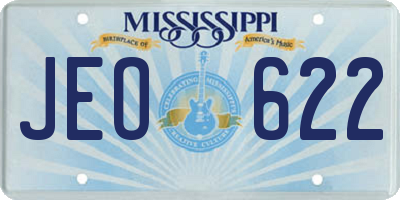 MS license plate JEO622