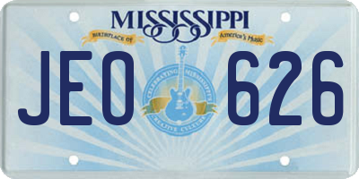 MS license plate JEO626