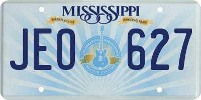 MS license plate JEO627