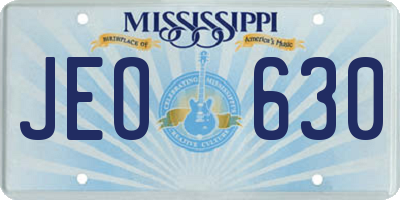 MS license plate JEO630