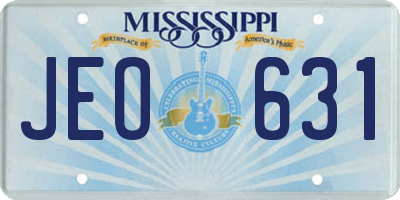MS license plate JEO631