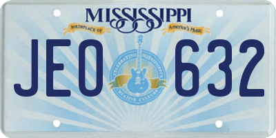 MS license plate JEO632