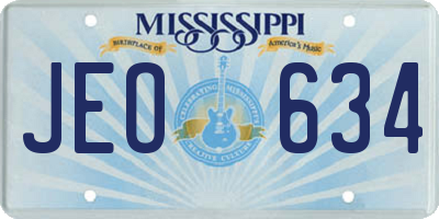 MS license plate JEO634