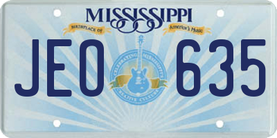 MS license plate JEO635