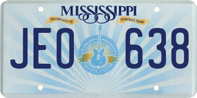 MS license plate JEO638