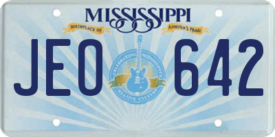 MS license plate JEO642