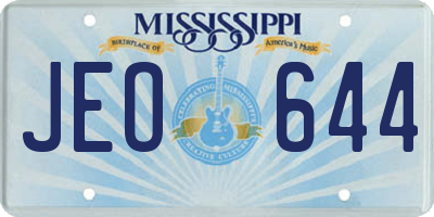 MS license plate JEO644