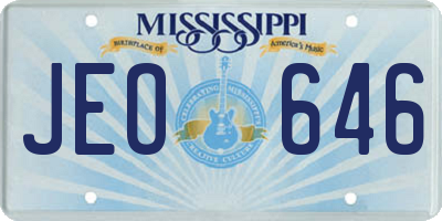 MS license plate JEO646