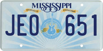 MS license plate JEO651