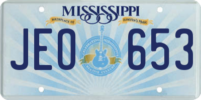MS license plate JEO653