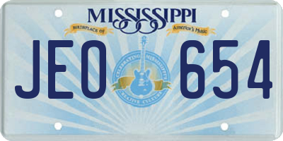 MS license plate JEO654