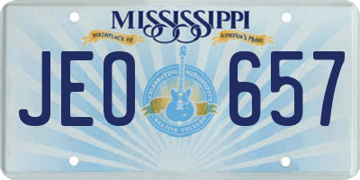 MS license plate JEO657