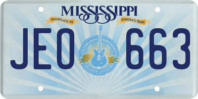 MS license plate JEO663