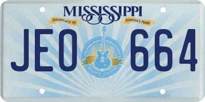 MS license plate JEO664