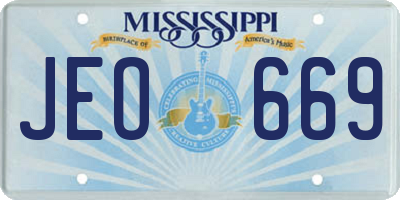 MS license plate JEO669