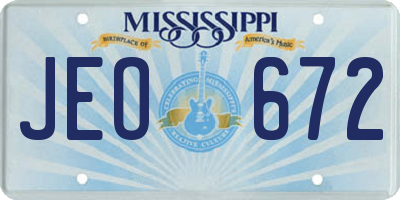 MS license plate JEO672