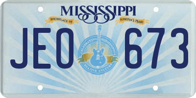 MS license plate JEO673