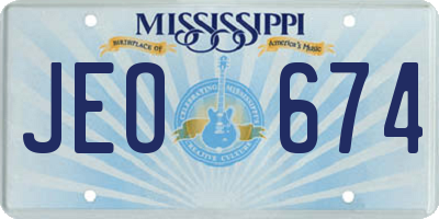 MS license plate JEO674