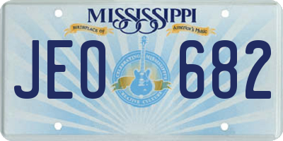 MS license plate JEO682