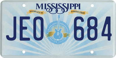MS license plate JEO684