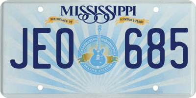 MS license plate JEO685