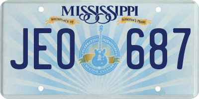 MS license plate JEO687