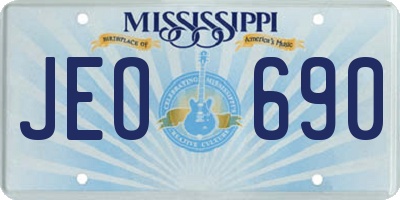 MS license plate JEO690