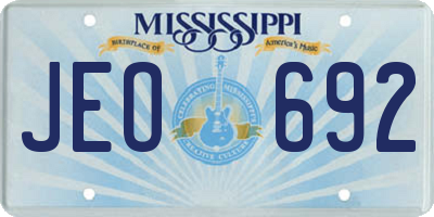 MS license plate JEO692