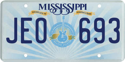 MS license plate JEO693