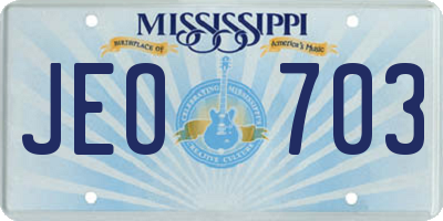 MS license plate JEO703