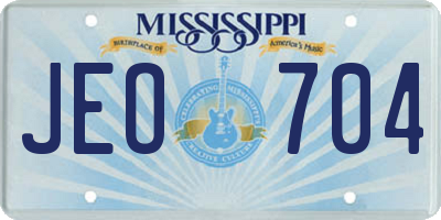 MS license plate JEO704