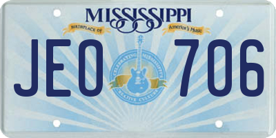 MS license plate JEO706