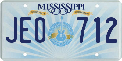 MS license plate JEO712