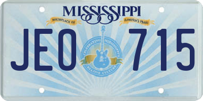 MS license plate JEO715