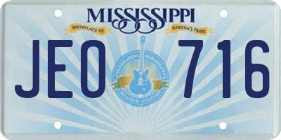 MS license plate JEO716