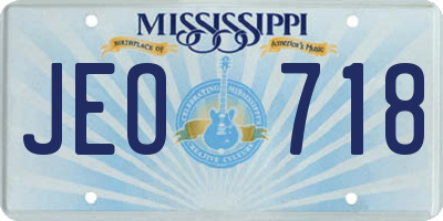 MS license plate JEO718