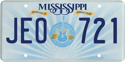 MS license plate JEO721