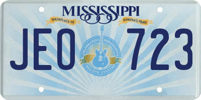 MS license plate JEO723
