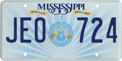MS license plate JEO724