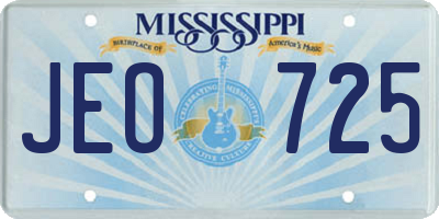 MS license plate JEO725