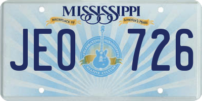 MS license plate JEO726