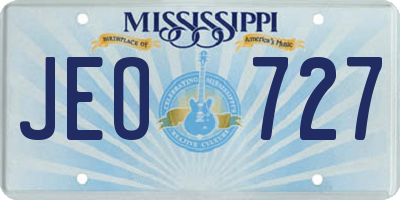 MS license plate JEO727