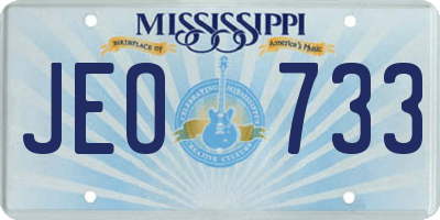 MS license plate JEO733