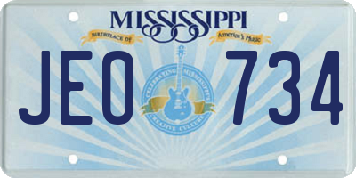 MS license plate JEO734
