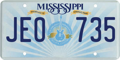 MS license plate JEO735