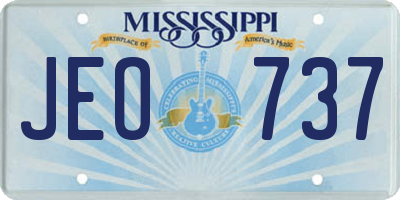 MS license plate JEO737