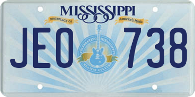 MS license plate JEO738