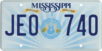 MS license plate JEO740