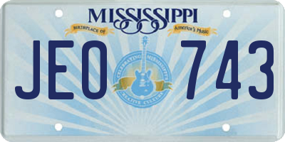 MS license plate JEO743