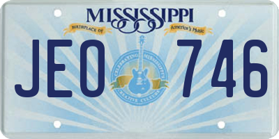 MS license plate JEO746
